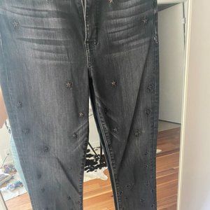 Hudson Jean - Black Jeans with star stitched detail